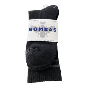 Bombas Original Calf Socks Size Large Honeycomb Arch Support Black Gray Cozy NEW